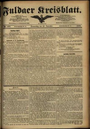 Ausgabe vom Donnerstag, den 22. November 1906.