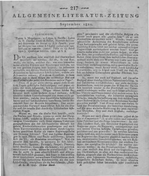 Haller, C. L. v.: Lettre de M. Charles-Louis de Haller, membre du consel souverain de Berne, a sa famille, pourlui déclarer son retour a l'église catholique, apostolique et romaine. 4. Édition. Paris: Méquignon; Lyon: Perisse 1821