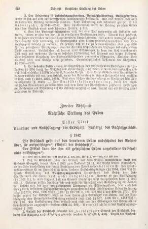 Zweiter Abschnitt Rechtliche Stellung der Erben