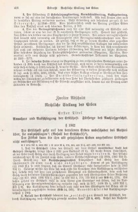 Zweiter Abschnitt Rechtliche Stellung der Erben