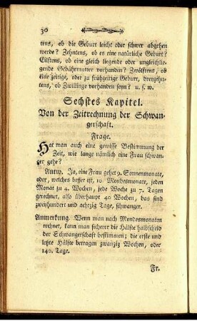 Sechstes Kapitel. Von der Zeitrechnung der Schwangerschaft.
