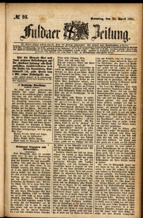Ausgabe vom Sonntag, den 24. April 1881.