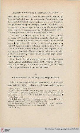 III. Couronnement et mariage des Impératrices