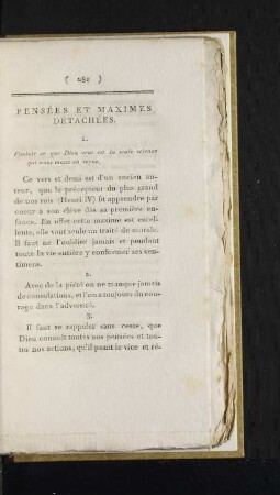 Pensées Et Maximes Détachées.