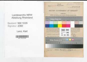 Entnazifizierung Karl Lenz , geb. 16.12.1898 (Lohnbuchhalter)