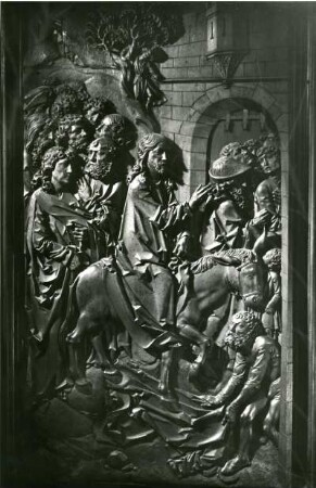 Tilman Riemenschneider, Einzug Christi in Jerusalem, Heiligblut-Retabel, Pfarrkiche St. Jakob, Rothenburg ob der Tauber