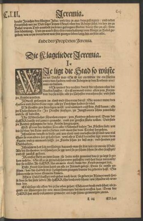Die Klagelieder Jeremia.