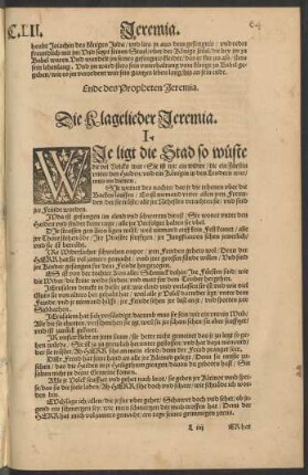Die Klagelieder Jeremia.