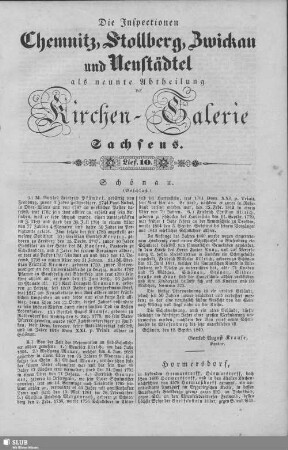 Schönau (Beschluß), Hormersdorf : 10. Lieferung