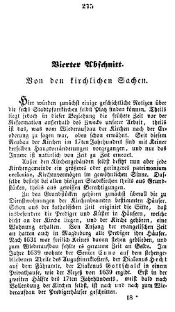 Vierter Abschnitt. Von den kirchlichen Sachen.
