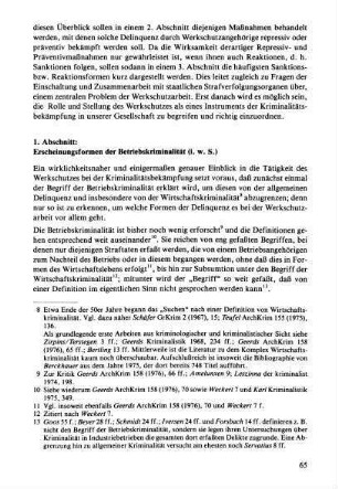 65-106, 1. Abschnitt: Erscheinungsformen der Betriebskriminalität (i. w. S.)
