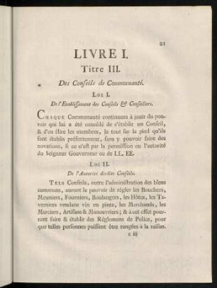 21-33, Titre III. - Titre IV.