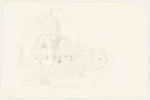 Moschee, Kairo: Moschee mit Minarett am Fluss