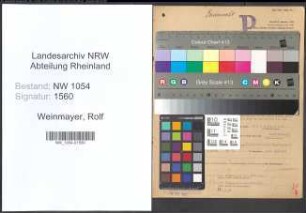 Entnazifizierung Rolf Weinmayer , geb. 28.02.1887 (Baurat)