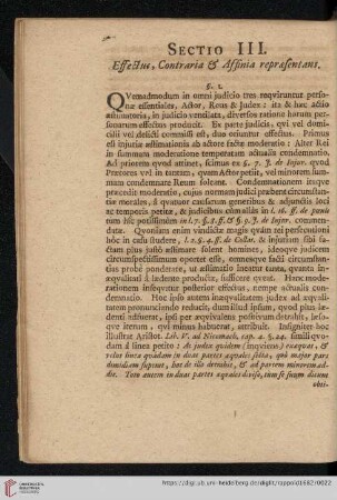Sectio III: Effectus, Contraria & Affinia repræsentans