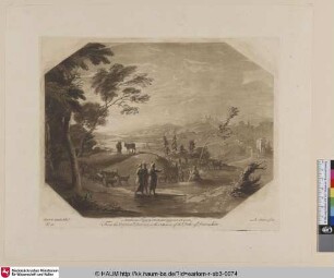 [Landschaft mit aufgehender Sonne]