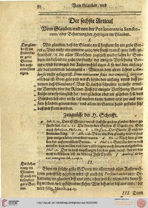 Der sechste Articul: Vom Glauben