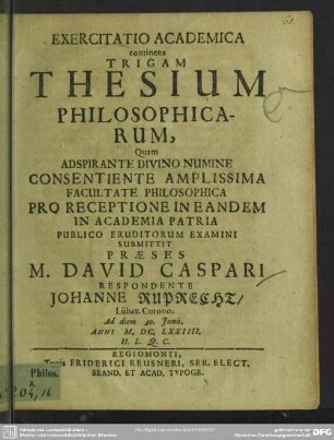 Triga thesium philosophicarum