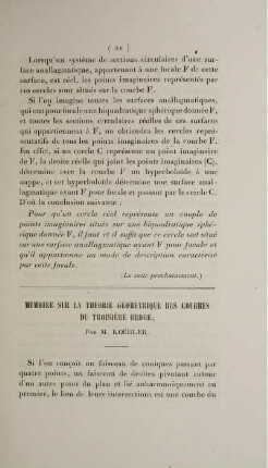 Mémoire sur la théorie géométrique des courbes du troisiéme ordre.