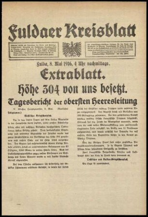 Ausgabe vom Montag, den 08. Mai 1916.