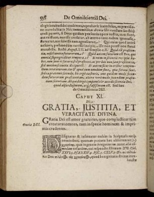 Caput XI. De Gratia, Justitia, Et Veracitate Divina.