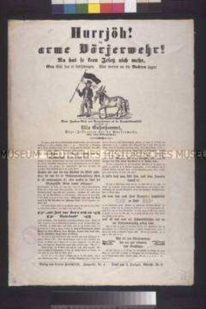 Satirisches Flugblatt: Hurrjö! die arme Bürgerwehr (Ullo Bohmhammel); undatiert