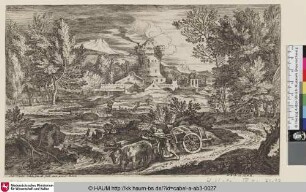 [Landschaft mit Ochsenkarren; Wagon; Le chariot]