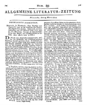 Patriotisches Archiv der Herzogthümer Mecklenburg. Jg. 1. Bd. 1, St. 1-2. Zur Aufbewahrung kleiner Abhandlungen und Aufsätze, nützliche Vorschläge etc. und zur Verbreitung gemeinnütziger Kenntnisse. Rostock: Stiller 1801