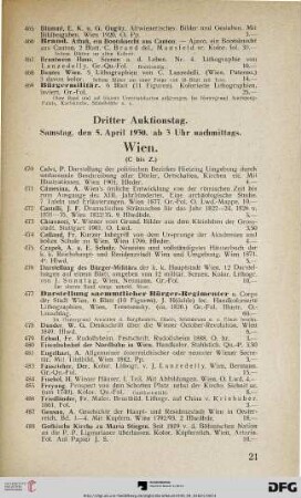 Dritter Auktionstag: Samstag, den 5. April 1930, ab 3 Uhr nachmittags (Nr. 470-690)