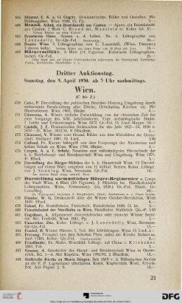 Dritter Auktionstag: Samstag, den 5. April 1930, ab 3 Uhr nachmittags (Nr. 470-690)