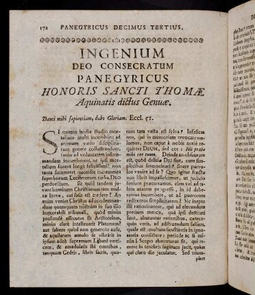 172-187, 13. Panegyricus honori S. Thomae Aquinatis dictus Genuae.