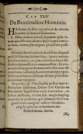 Cap. XXIV. De Beatitudine Hominis