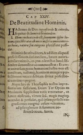 Cap. XXIV. De Beatitudine Hominis