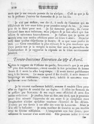 Trente-huitiéme Entretien du 28e d'Avril.