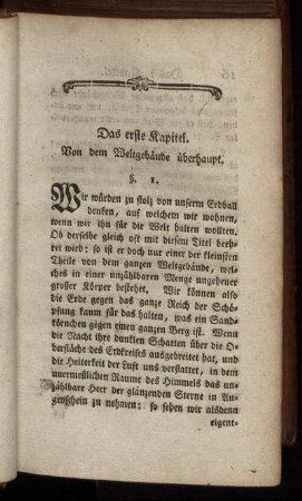 Das erste Kapitel. Von dem Weltgebäude überhaupt.