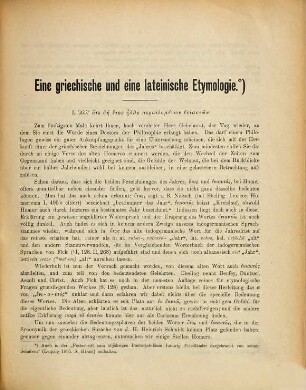 Eine griechische und eine lateinische Etymologie