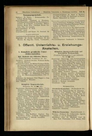 Öffentl. Unterrichts- u. Erziehungs-Anstalten