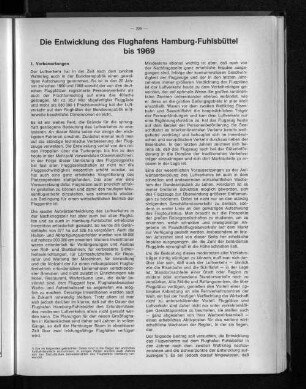Die Entwicklung des Flughafens Hamburg-Fuhlsbüttel bis 1969