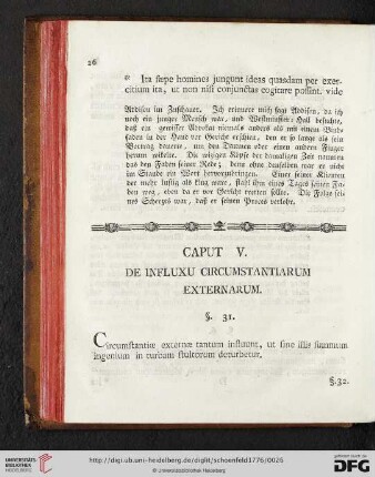 Caput V: De Influxu Circumstantiarum Externarum