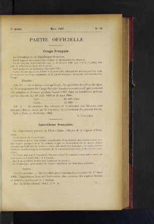 Partie Officielle. No. 72.
