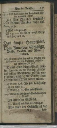 Das fünfte Hauptstück, Vom Amte der Schlüssel, Busse, Beichte und Absolution