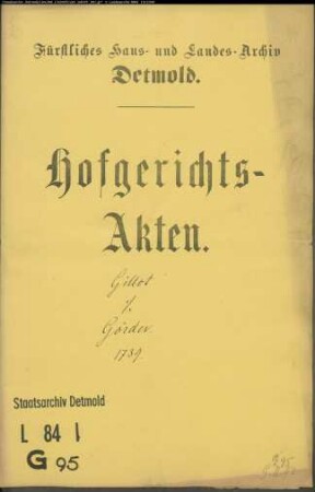 Gillot, Advokat gegen Görder in der Schönemark - Schuldforderung