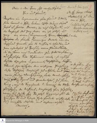 Brief von Gotthilf August Francke an George Strauß.