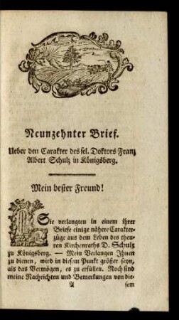 Neunzehnter Brief.