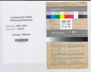 Entnazifizierung Wilhelm Schuck, geb. 10.10.1886 (Kaufmann)