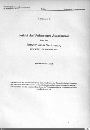 Bericht des Verfassungs-Ausschusses
