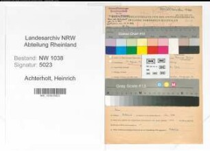 Entnazifizierung Heinrich Achterholt , geb. 14.12.1920 (Dolmetscher)