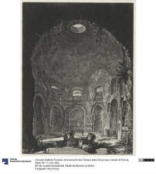 Innenansicht des Tempio della Tosse (aus: Vedute di Roma)