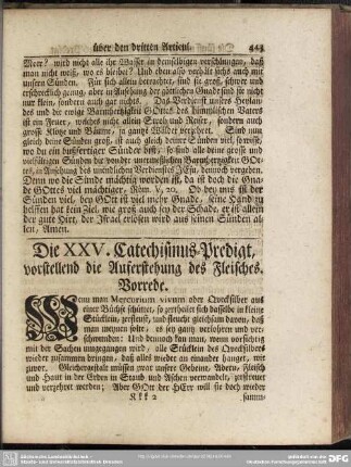 Die XXV. Catechismus-Predigt, vorstellend die Auferstehung des Fleisches