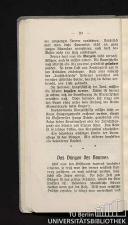 Das Düngen des Baumes.